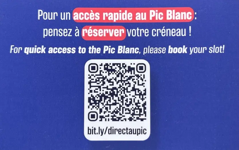 Réservation direct au pic