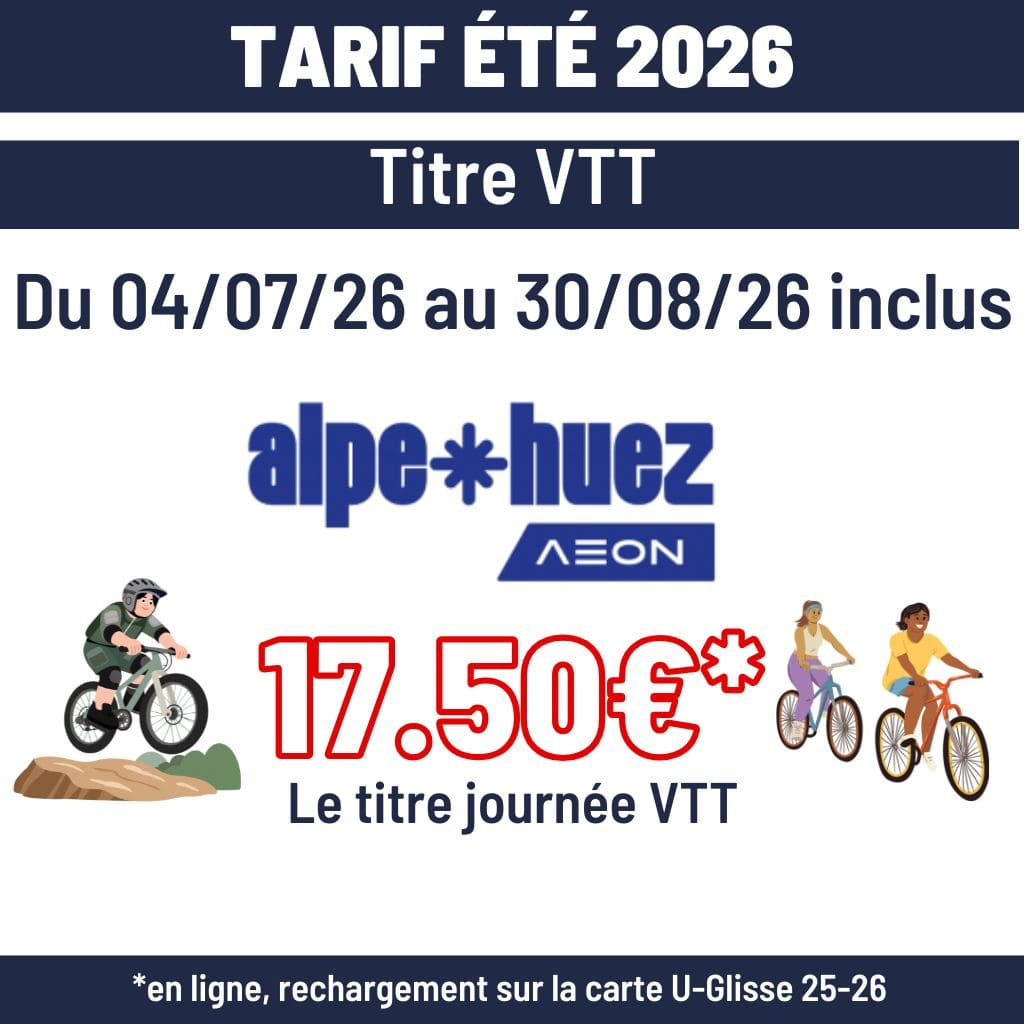 Tarif 2026 été VTT Huez